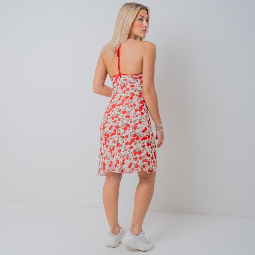 Vintage Y2K Floral Softgirl 2000s Aesthetic Ribbon Babydoll Dress S - Picture 3 of 3
